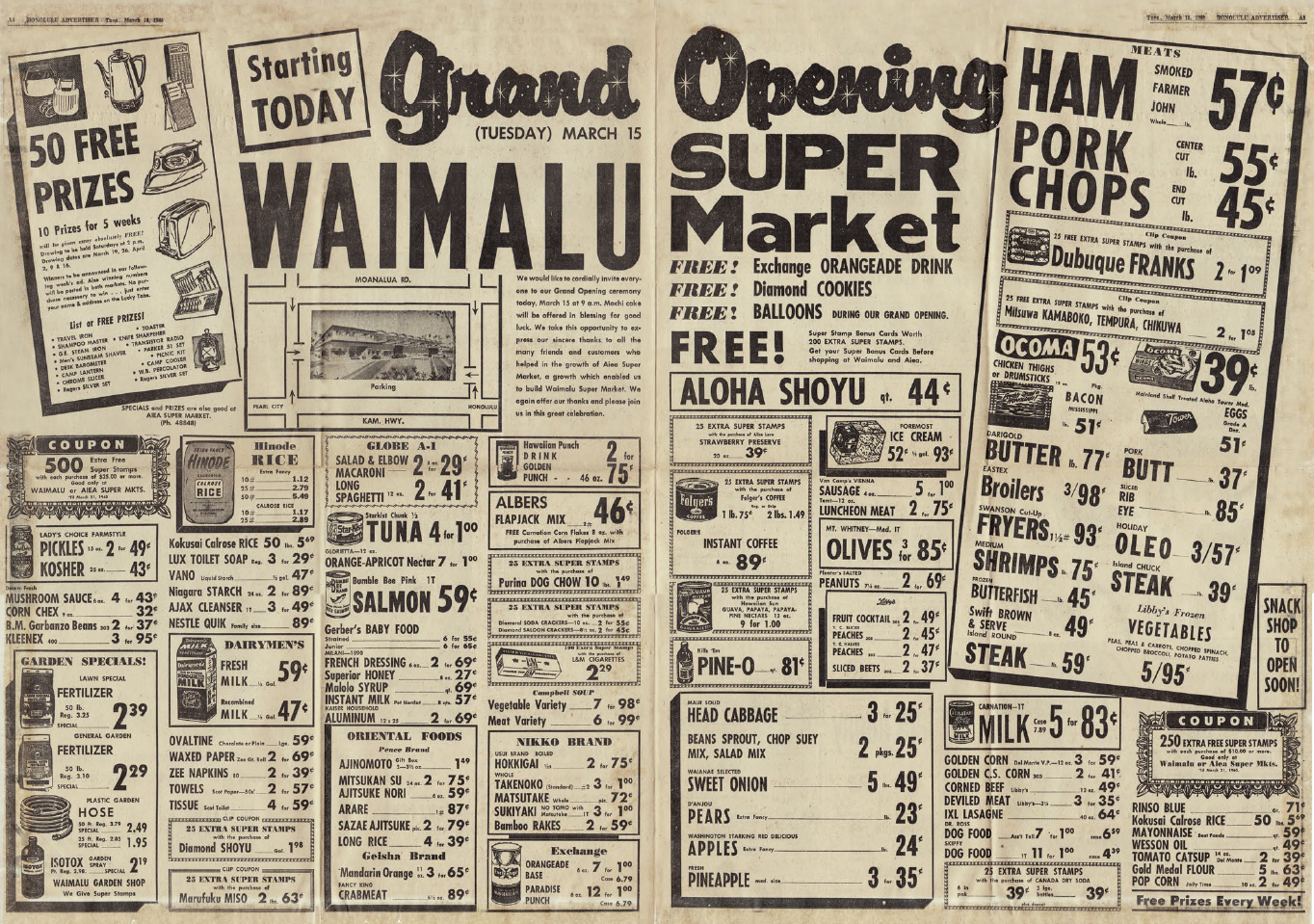 Waimalu Super Market Opens to the Public